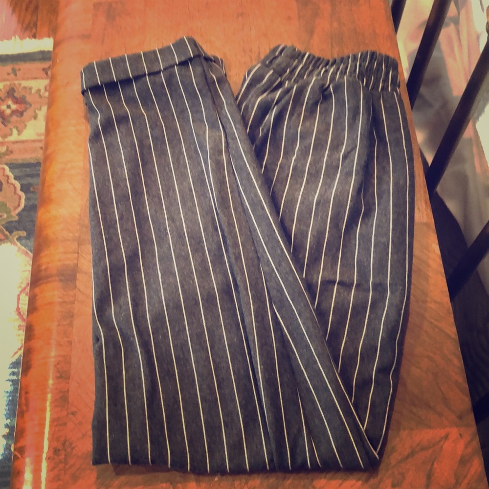 Black and white stripped pants